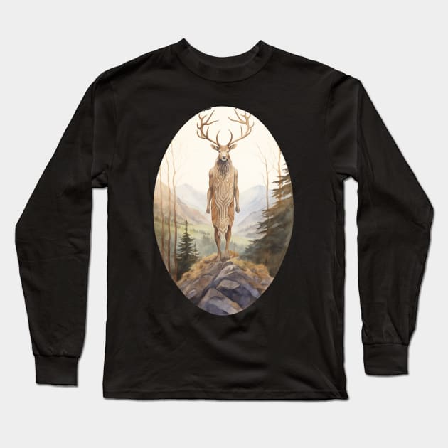 Cernunnos Pagan Wiccan Celtic Stag God Long Sleeve T-Shirt by RichieDuprey